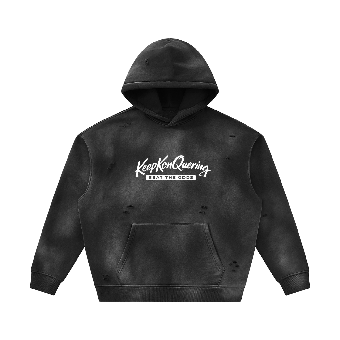 Unisex Sunfade KeepKonQuering Frayed Fleece Hoodie