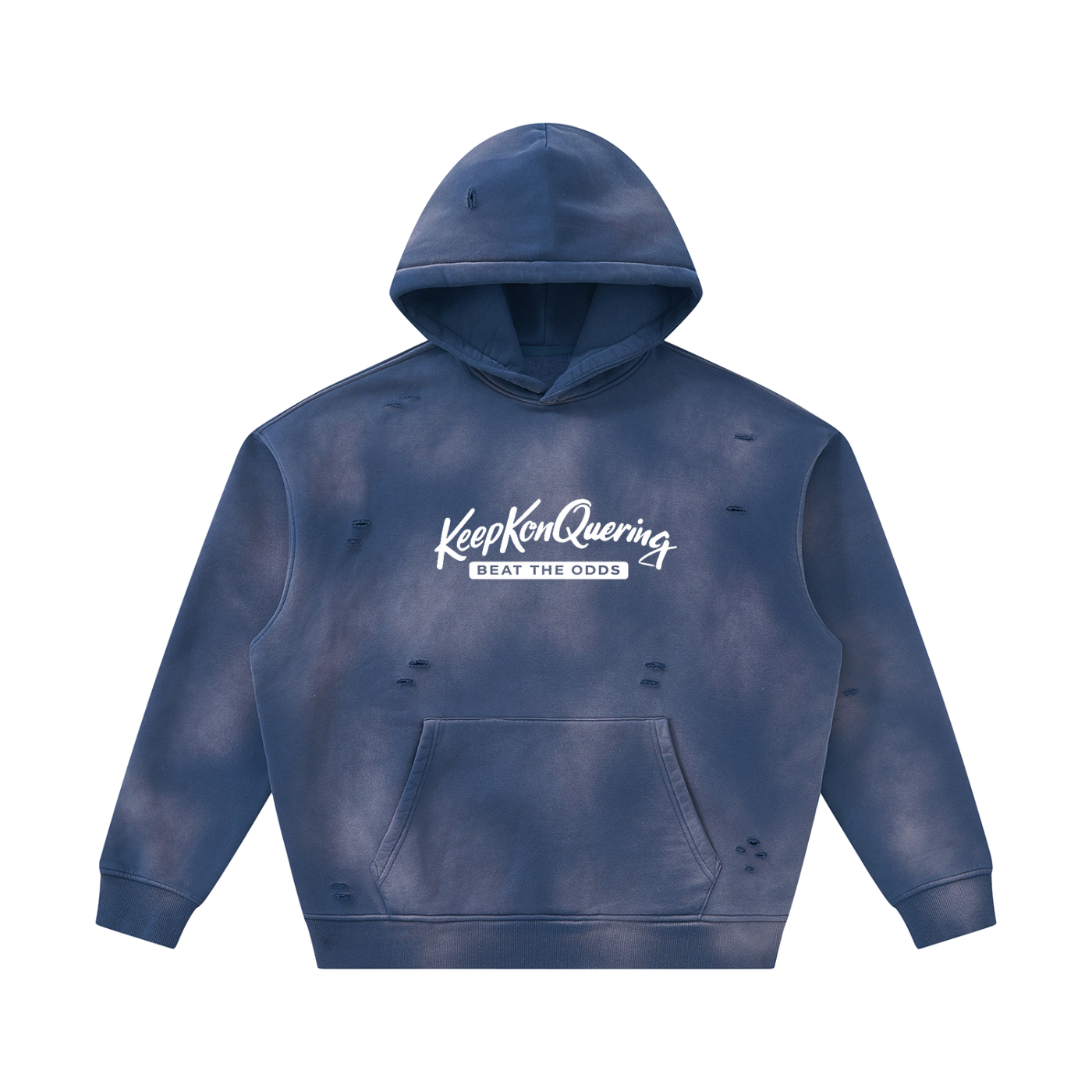 Unisex Sunfade KeepKonQuering Frayed Fleece Hoodie