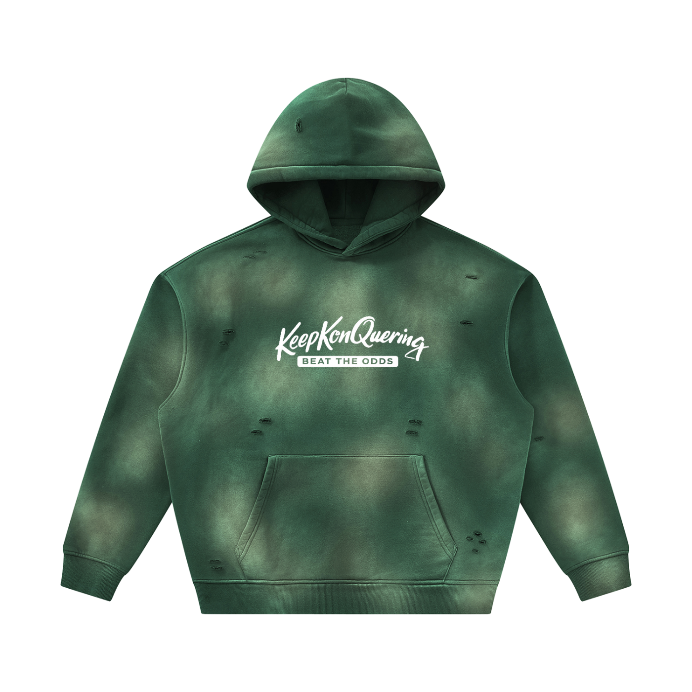 Unisex Sunfade KeepKonQuering Frayed Fleece Hoodie