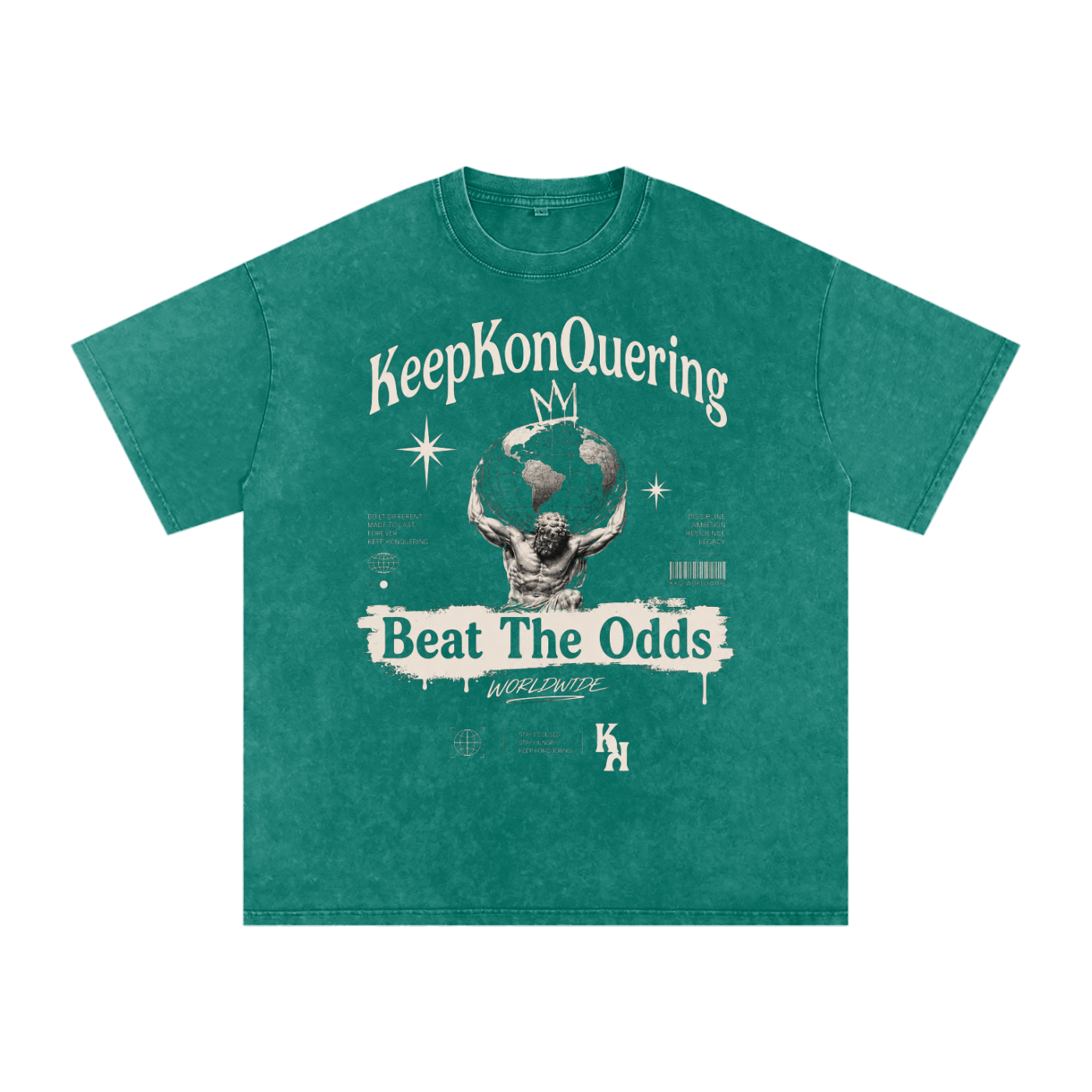 KeepKonQuering:BTO Washed Oversized Cotton Graphic Tee