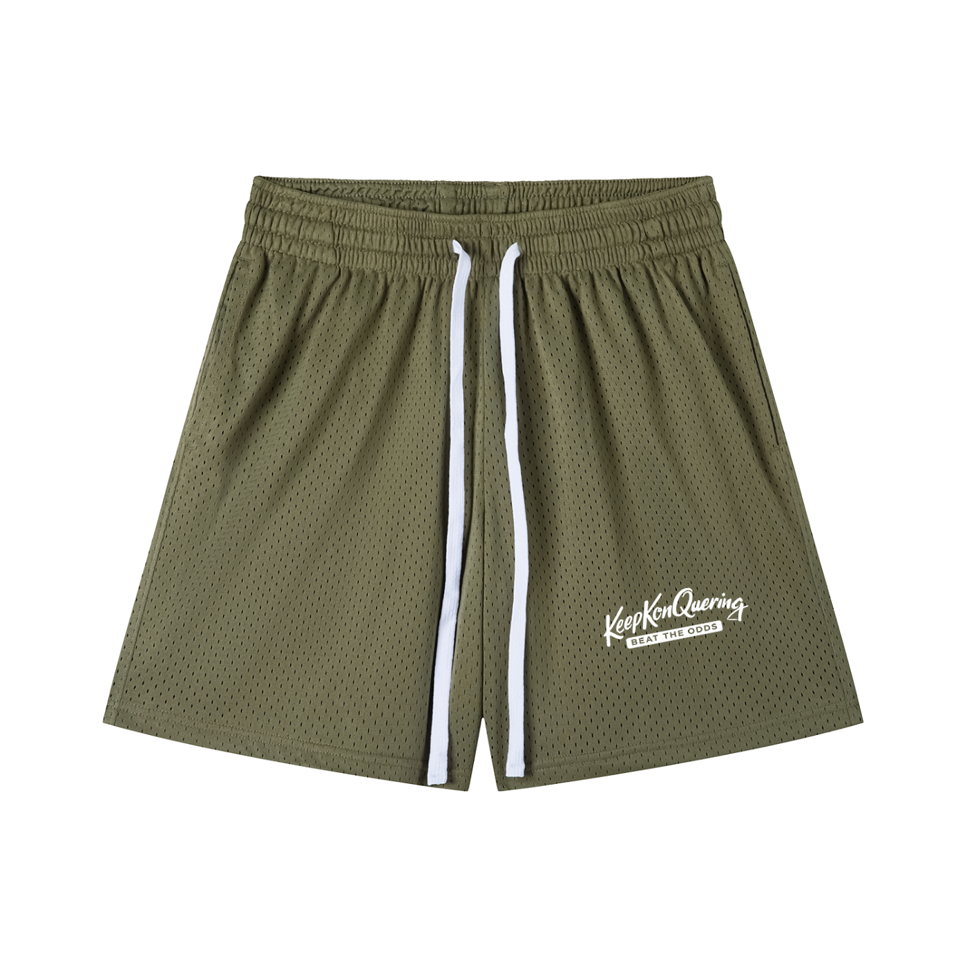 KeepKonQuering/Slogan Mesh Shorts