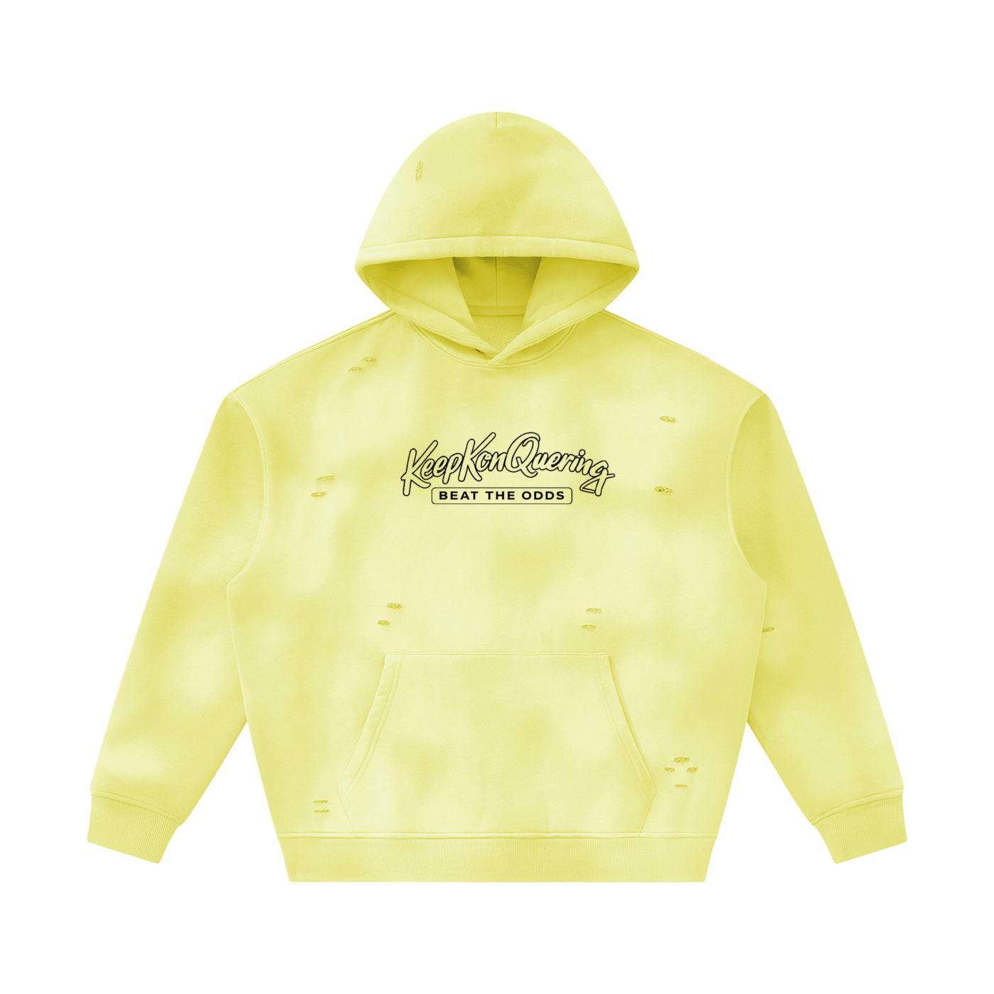Unisex Sunfade KeepKonQuering Frayed Fleece Hoodie