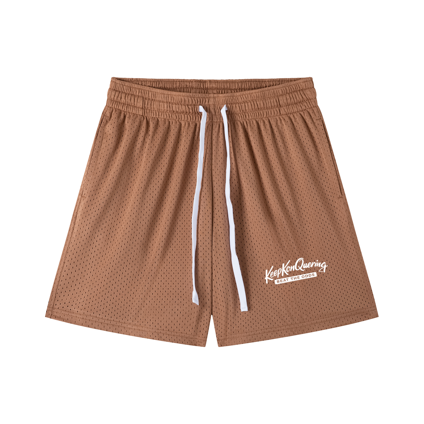 KeepKonQuering/Slogan Mesh Shorts
