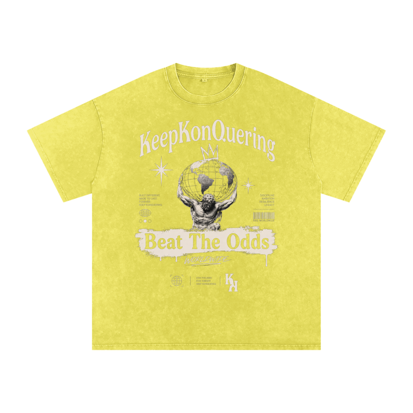 KeepKonQuering:BTO Washed Oversized Cotton Graphic Tee