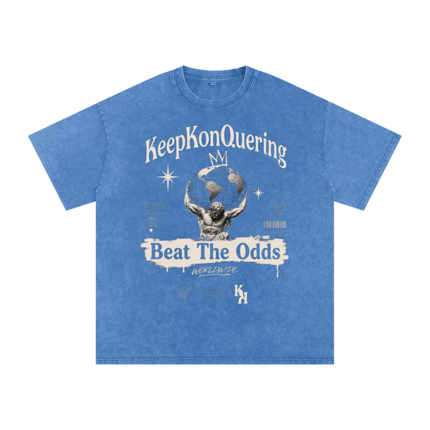 KeepKonQuering:BTO Washed Oversized Cotton Graphic Tee