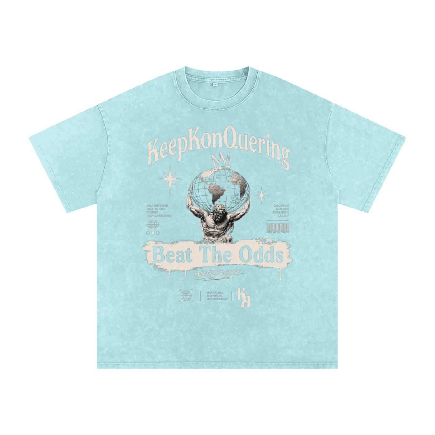 KeepKonQuering:BTO Washed Oversized Cotton Graphic Tee