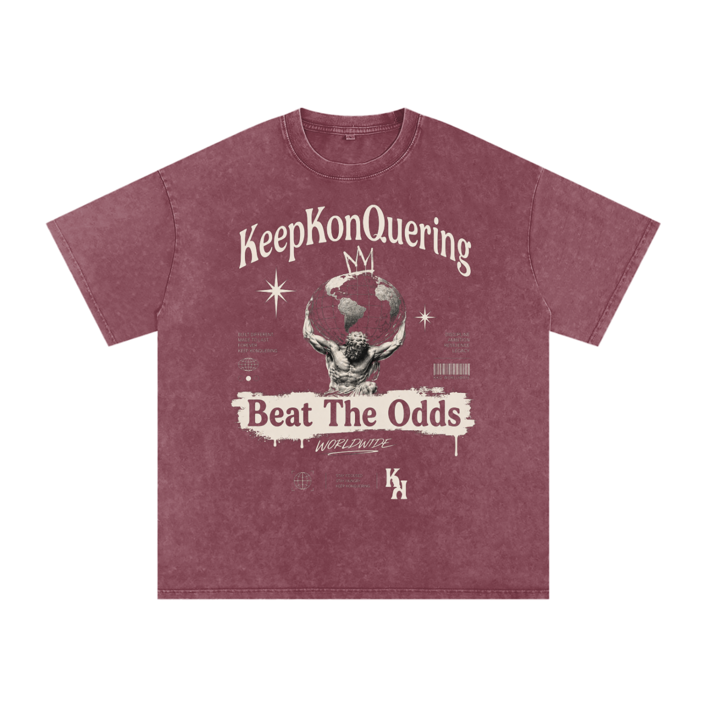 KeepKonQuering:BTO Washed Oversized Cotton Graphic Tee