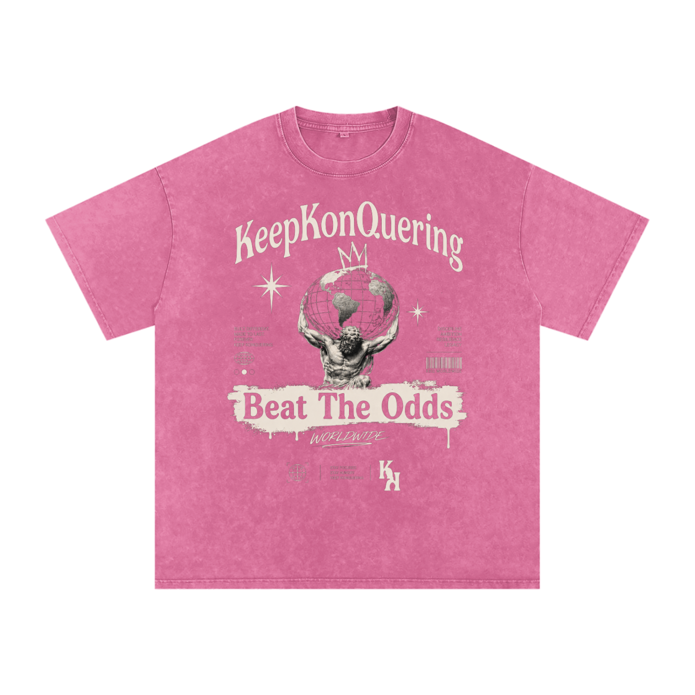 KeepKonQuering:BTO Washed Oversized Cotton Graphic Tee