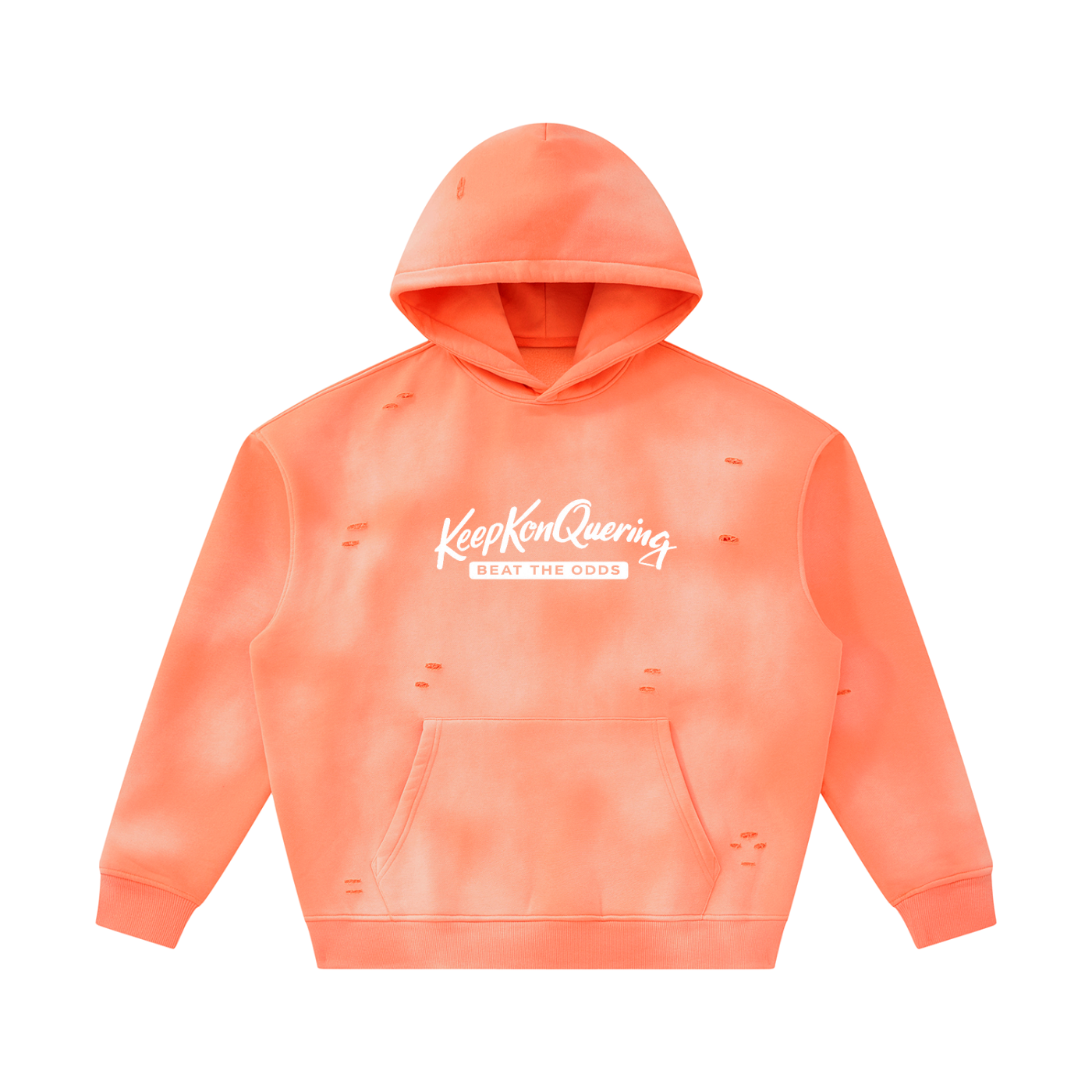 Unisex Sunfade KeepKonQuering Frayed Fleece Hoodie