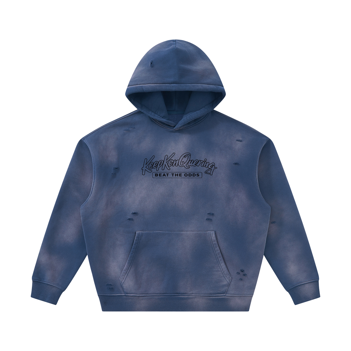 Unisex Sunfade KeepKonQuering Frayed Fleece Hoodie