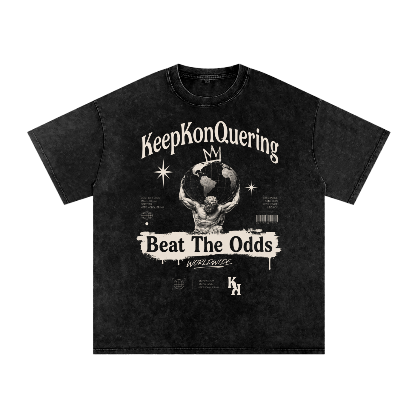 KeepKonQuering:BTO Washed Oversized Cotton Graphic Tee