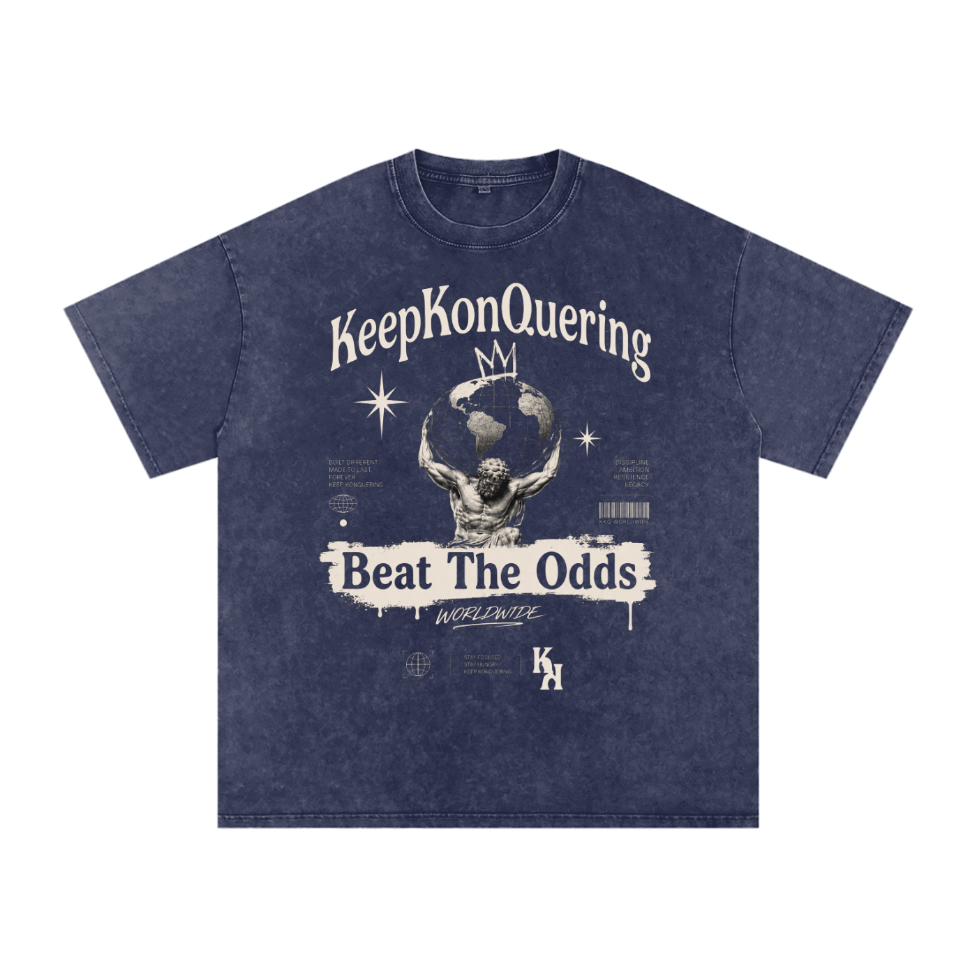 KeepKonQuering:BTO Washed Oversized Cotton Graphic Tee