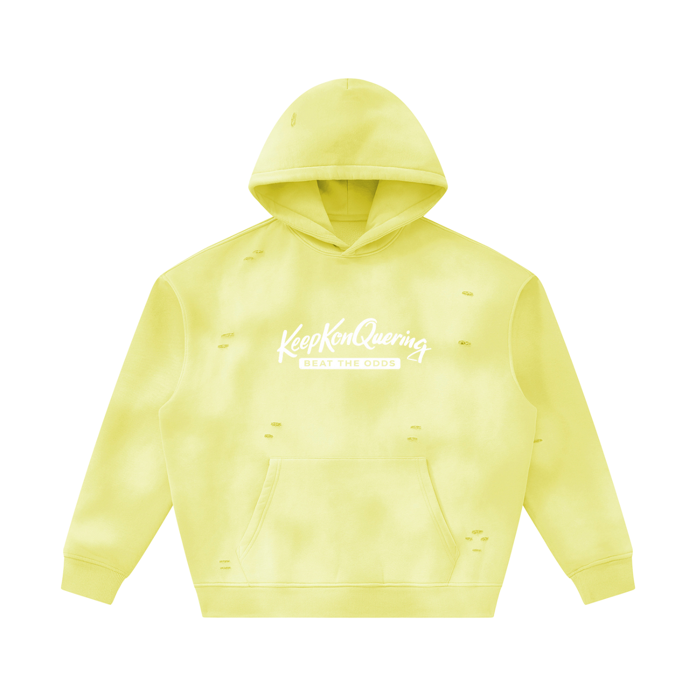 Unisex Sunfade KeepKonQuering Frayed Fleece Hoodie