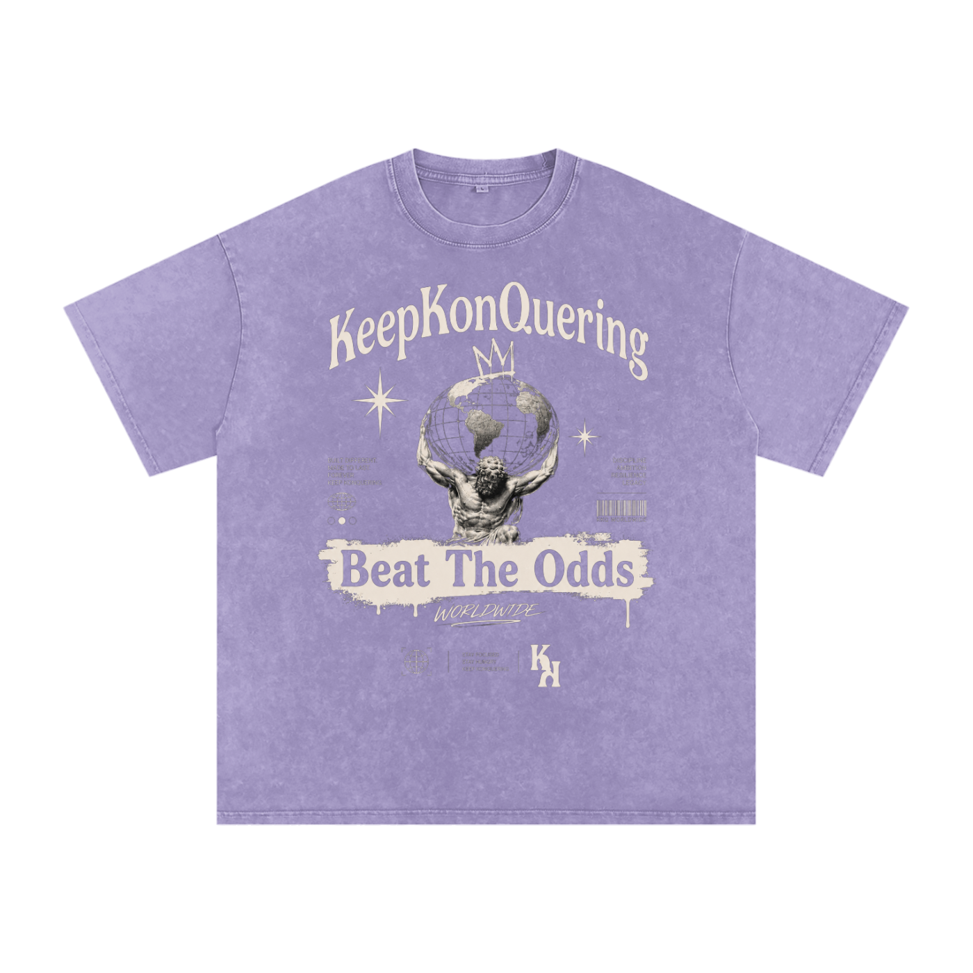 KeepKonQuering:BTO Washed Oversized Cotton Graphic Tee