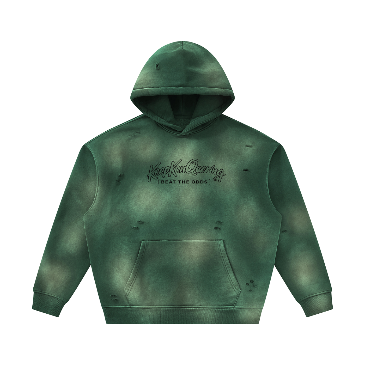 Unisex Sunfade KeepKonQuering Frayed Fleece Hoodie