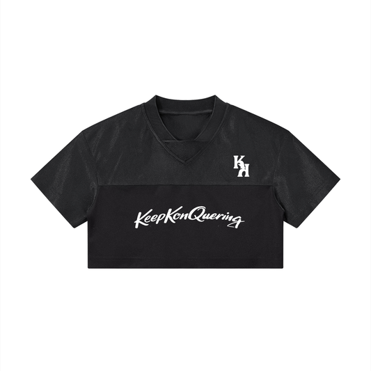 Women’s KeepKonQuering/Slogan Cropped V-Neck Jersey
