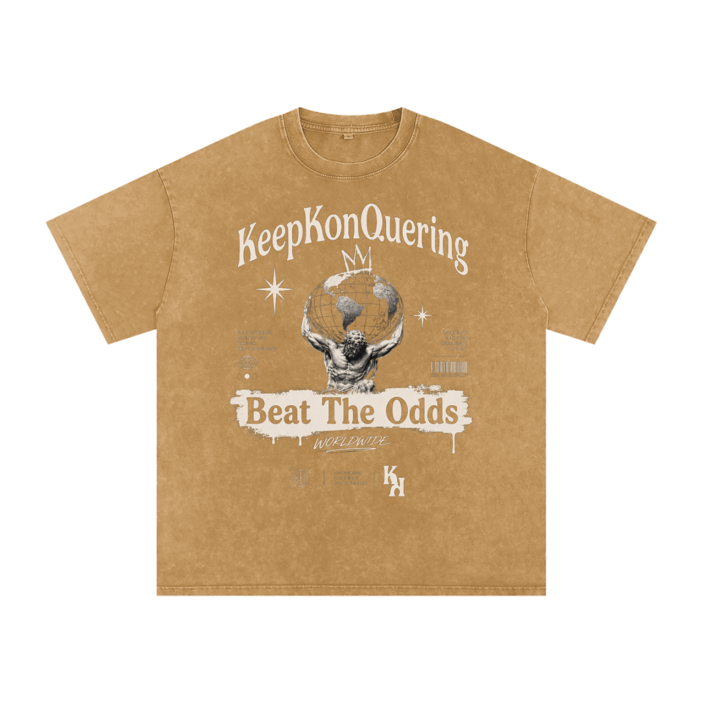 KeepKonQuering:BTO Washed Oversized Cotton Graphic Tee