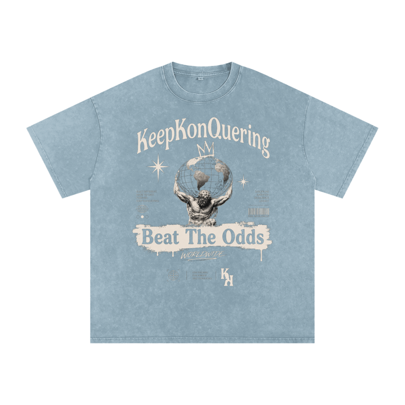 KeepKonQuering:BTO Washed Oversized Cotton Graphic Tee