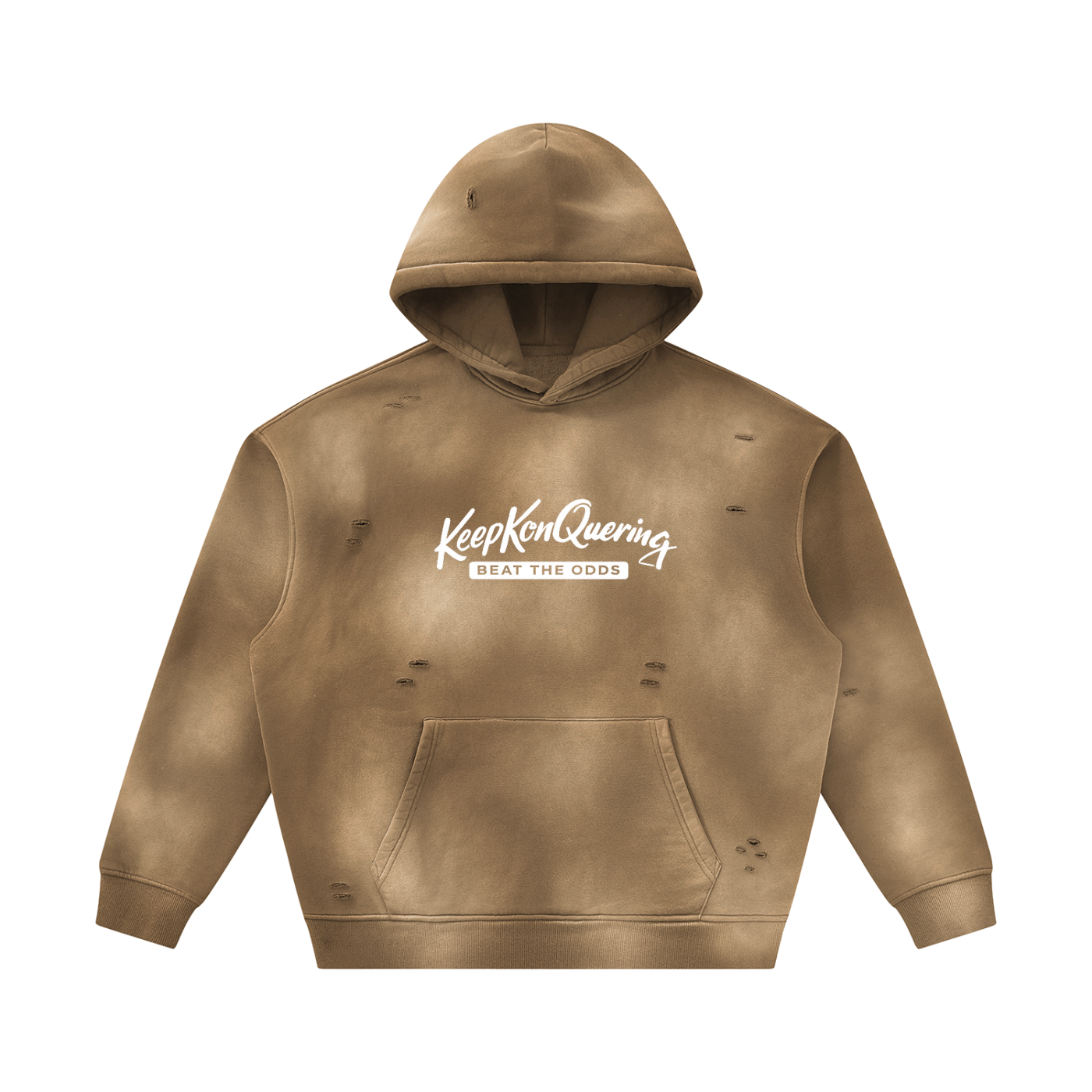 Unisex Sunfade KeepKonQuering Frayed Fleece Hoodie