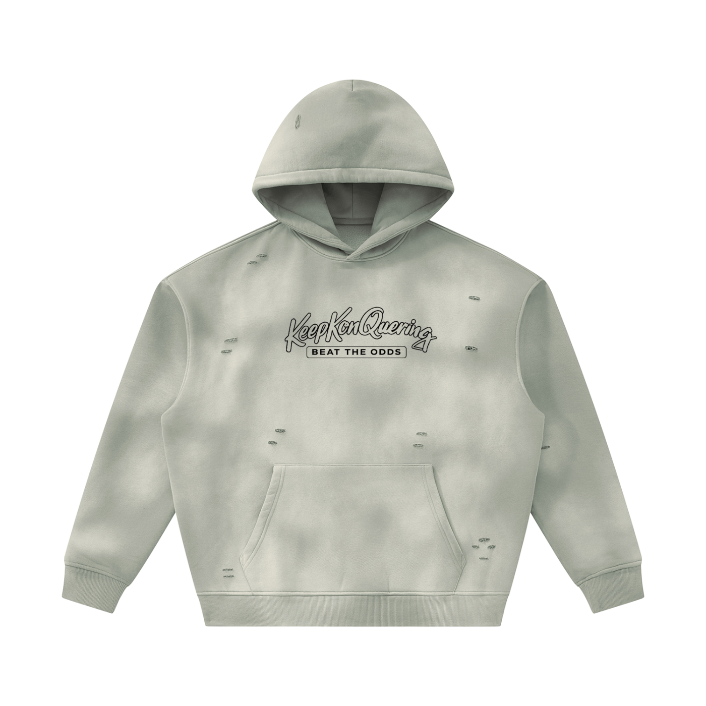 Unisex Sunfade KeepKonQuering Frayed Fleece Hoodie