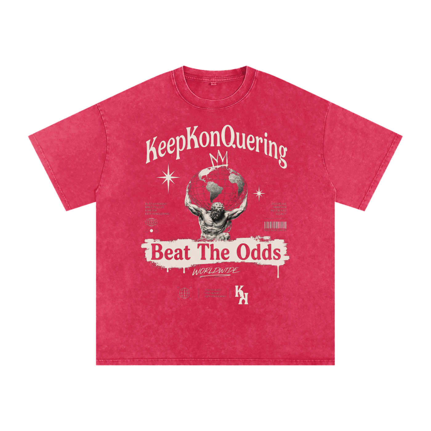 KeepKonQuering:BTO Washed Oversized Cotton Graphic Tee