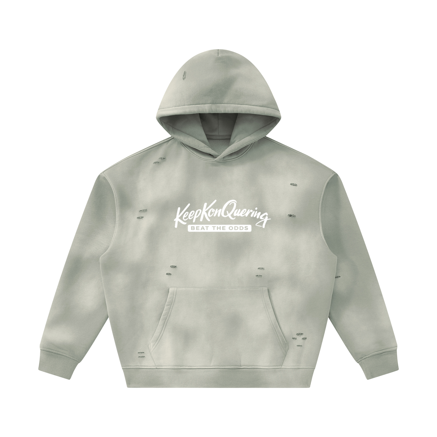 Unisex Sunfade KeepKonQuering Frayed Fleece Hoodie