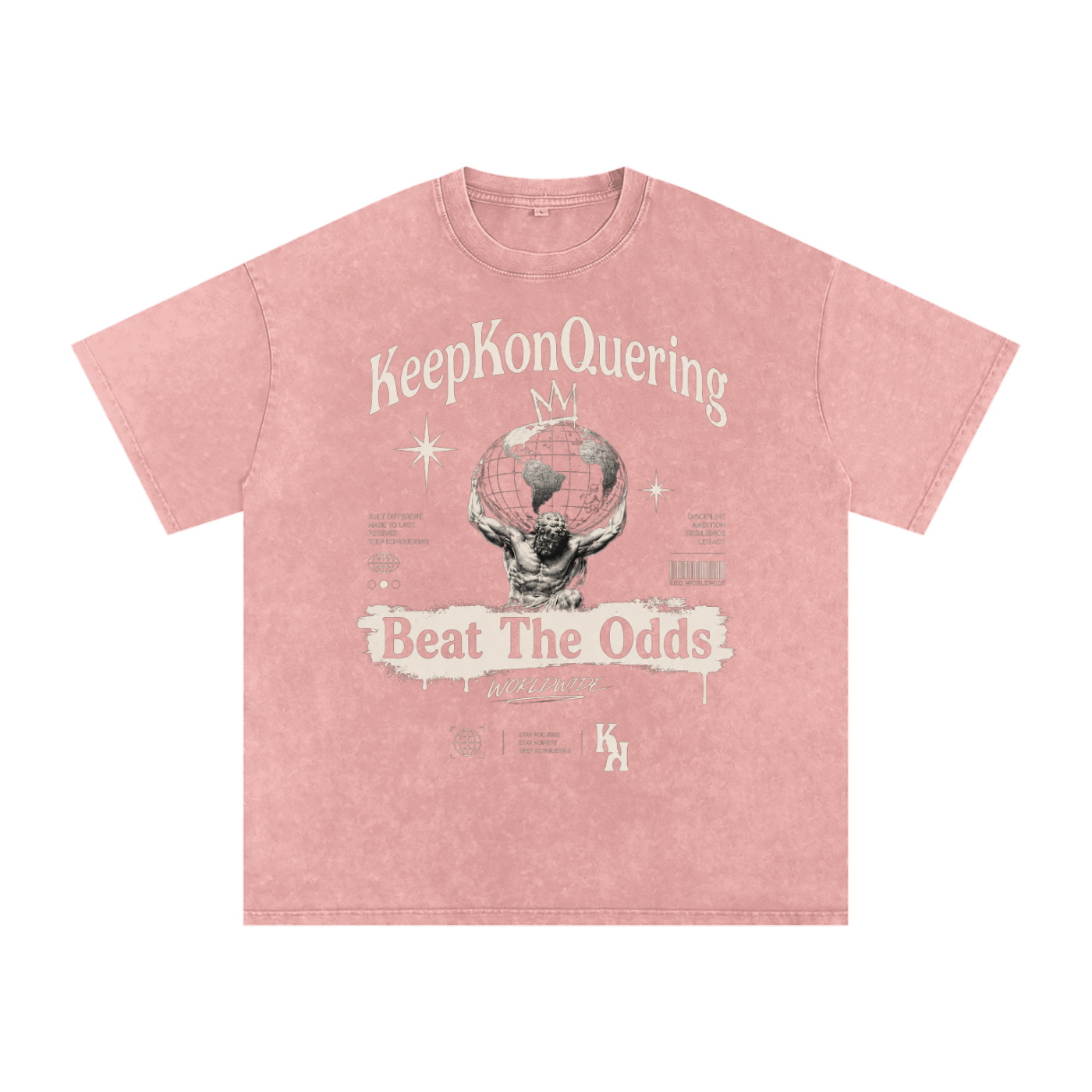 KeepKonQuering:BTO Washed Oversized Cotton Graphic Tee