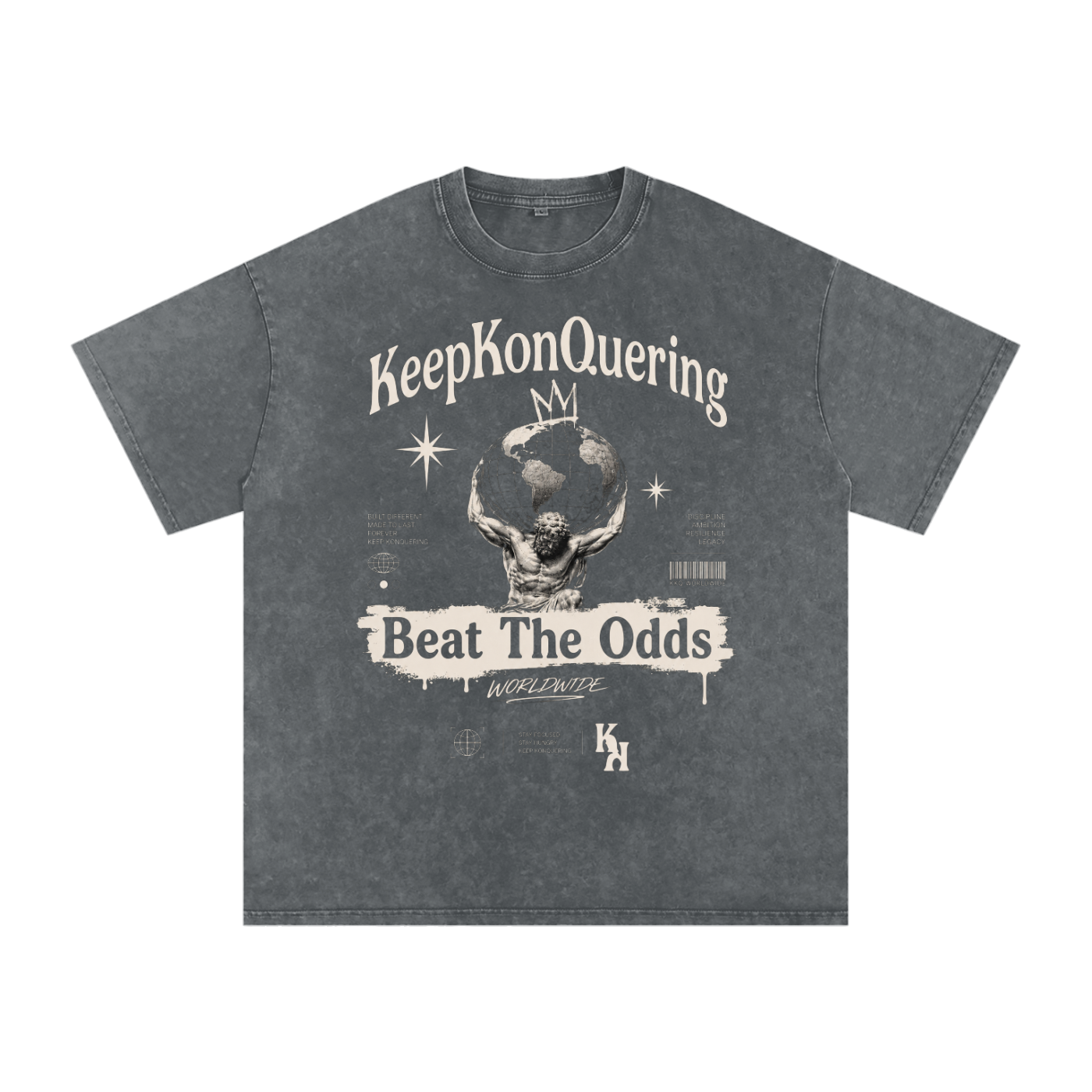 KeepKonQuering:BTO Washed Oversized Cotton Graphic Tee