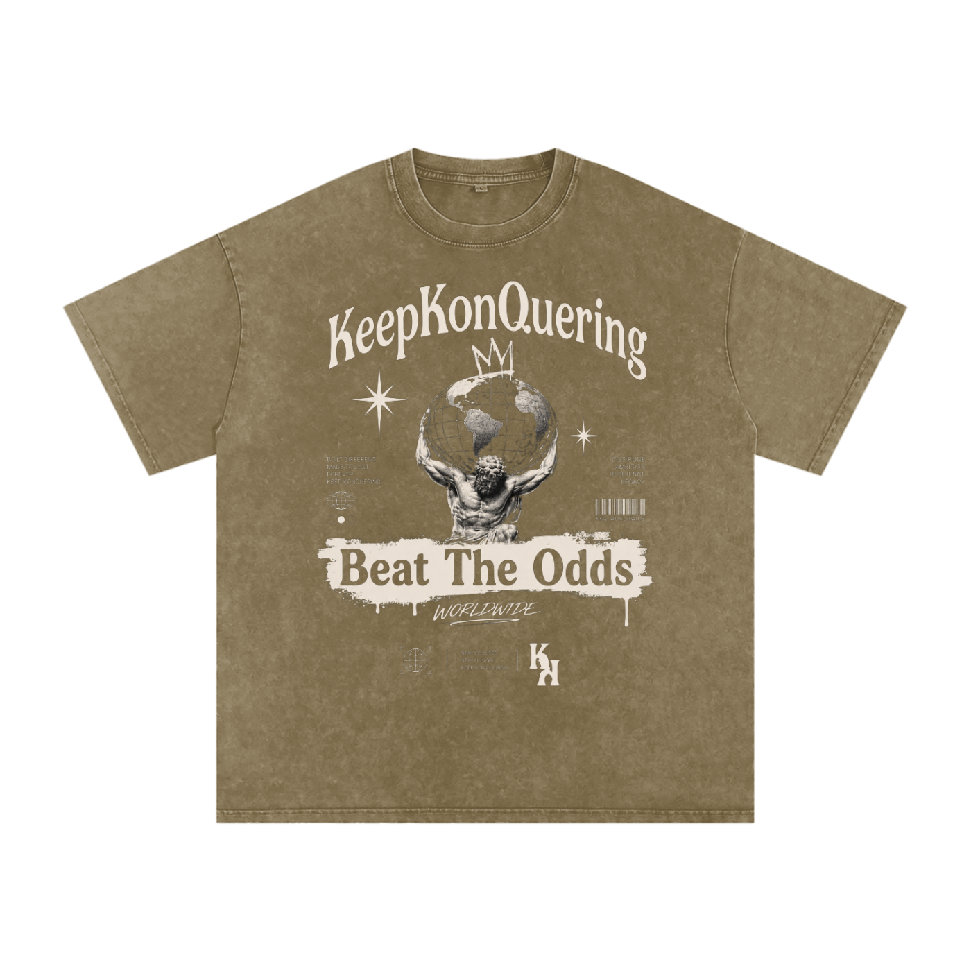 KeepKonQuering:BTO Washed Oversized Cotton Graphic Tee