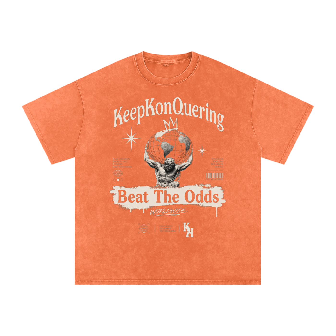KeepKonQuering:BTO Washed Oversized Cotton Graphic Tee