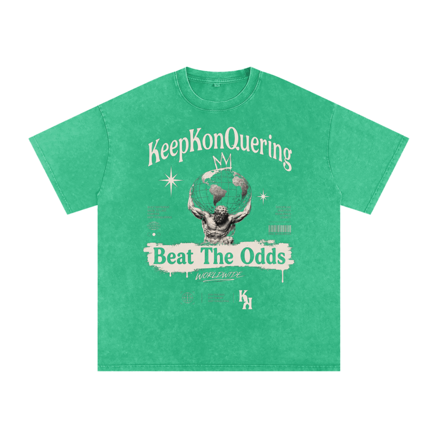 KeepKonQuering:BTO Washed Oversized Cotton Graphic Tee