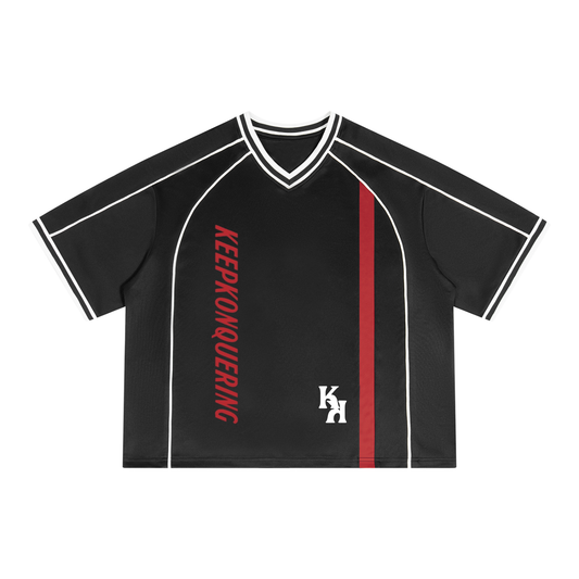 Unisex Boxy V-Neck KeepKonQuering/K’s Soccer Jersey