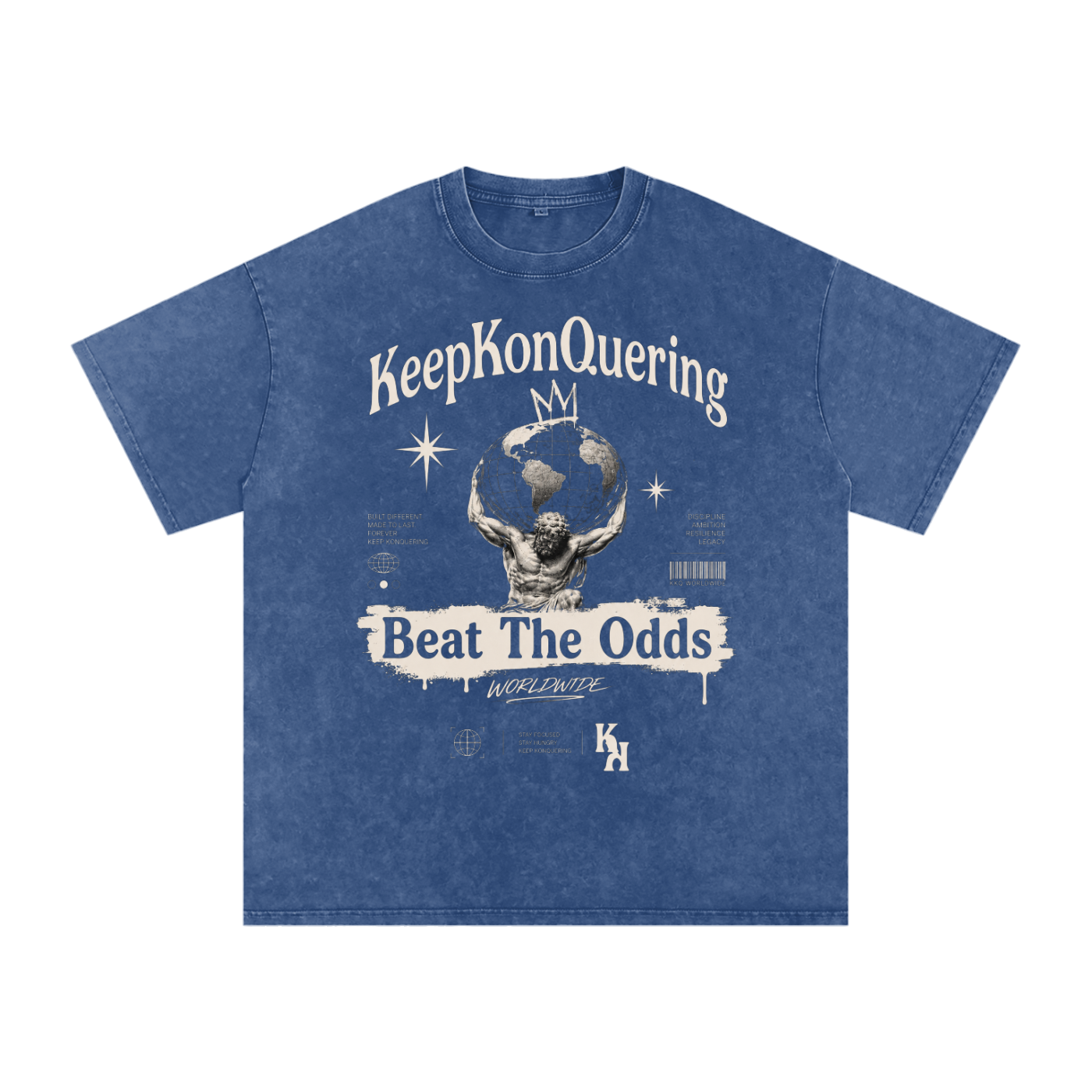 KeepKonQuering:BTO Washed Oversized Cotton Graphic Tee